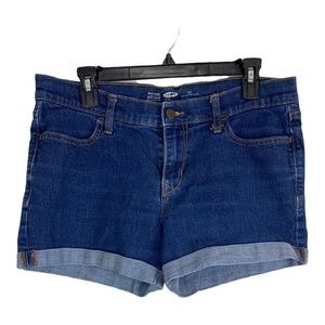 Old Navy Women Shorts Size 10 Semi Fitted Dark Wash Cuffed Hot Pants 3.5" Inseam